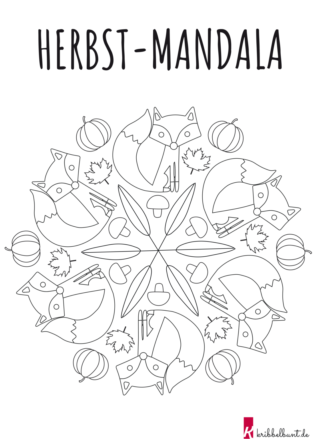 Ausmalbilder Herbst » Herbst Mandala | kribbelbunte Ausmalbilder
