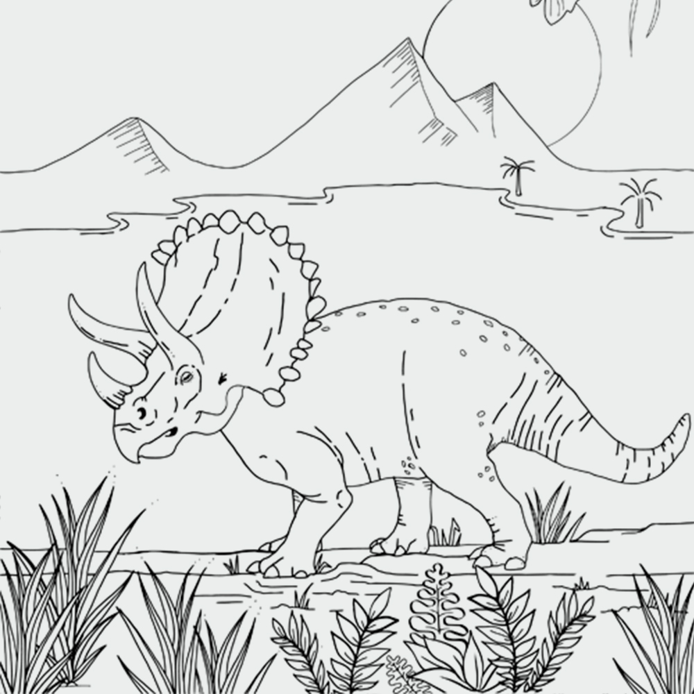 Triceratops Ausmalbilder   Dino zum Ausmalen   kribbelbunte ...