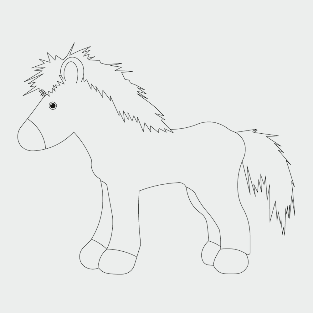 64 Pferd Ausmalbild Einfach - Malvorlagen für Kinder zum Ausdrucken