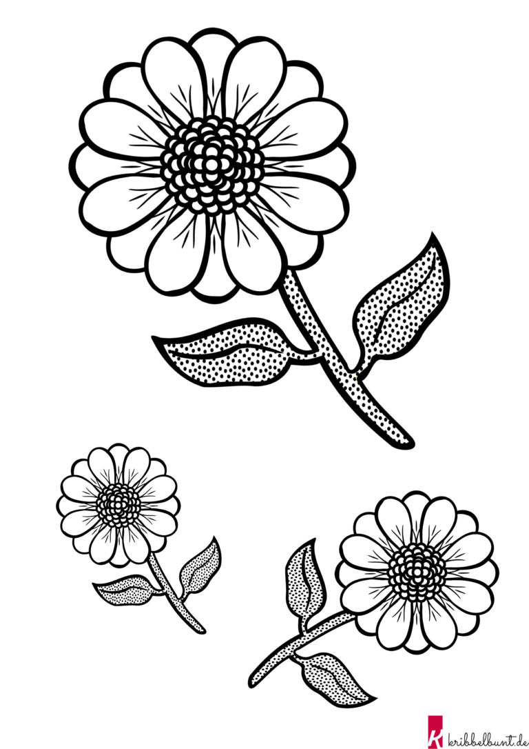 Ausmalbilder Blumen » Als PDF | kribbelbunte Ausmalbilder