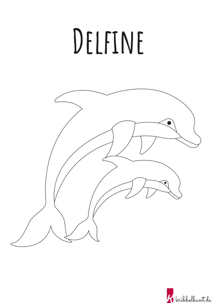 Delfine zum Ausmalen
